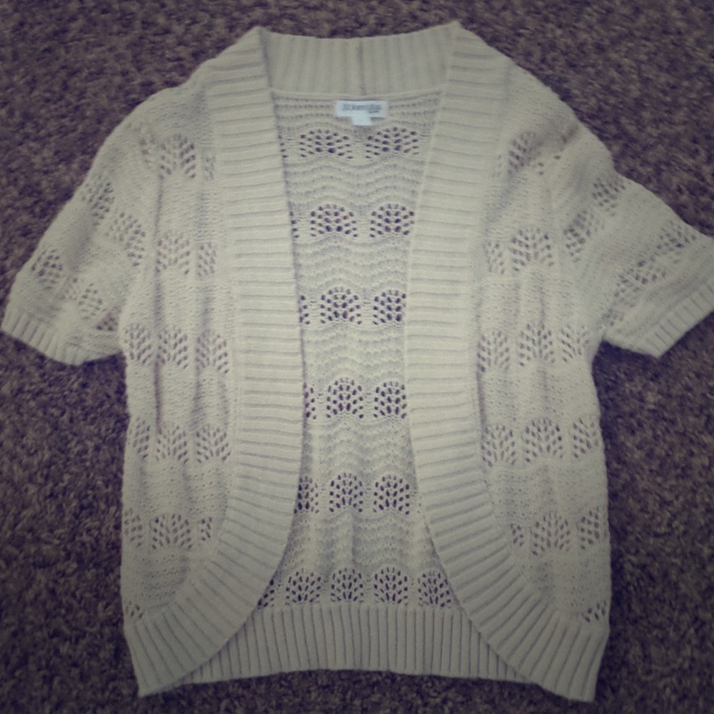 Crocheted Short-Sleeve Sweater